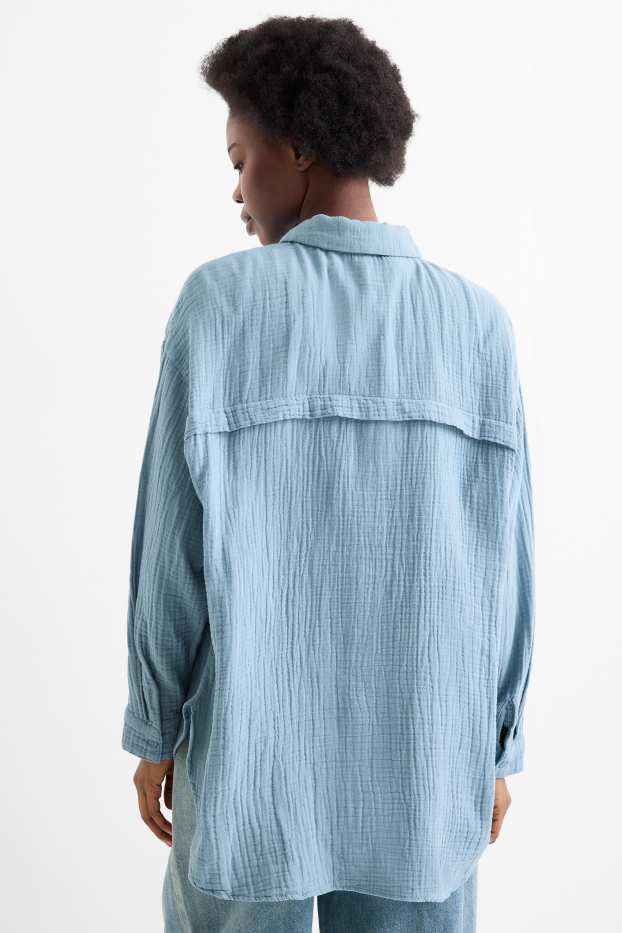 Mujer - Blusa de muselina - azul