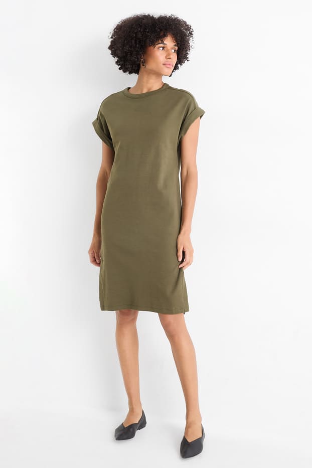 Damen - T-Shirt-Kleid - khaki