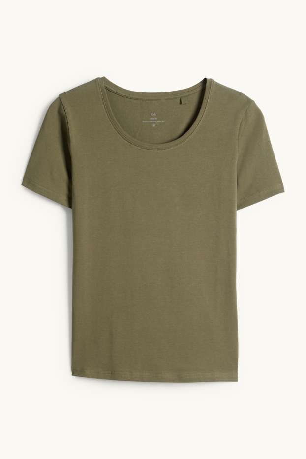 Damen - T-Shirt - Slim Fit - khaki