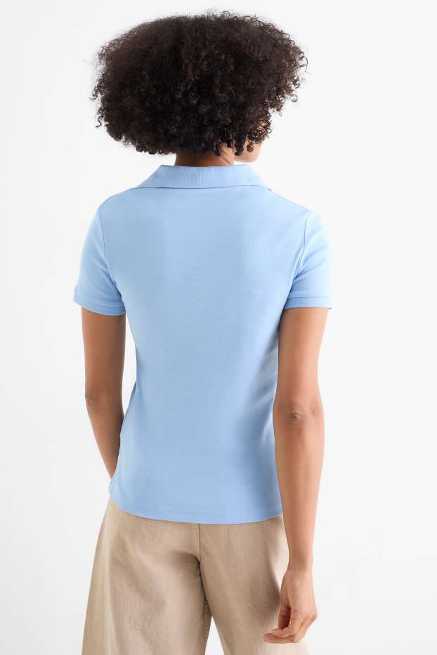 Women - Polo shirt - regular fit - light blue