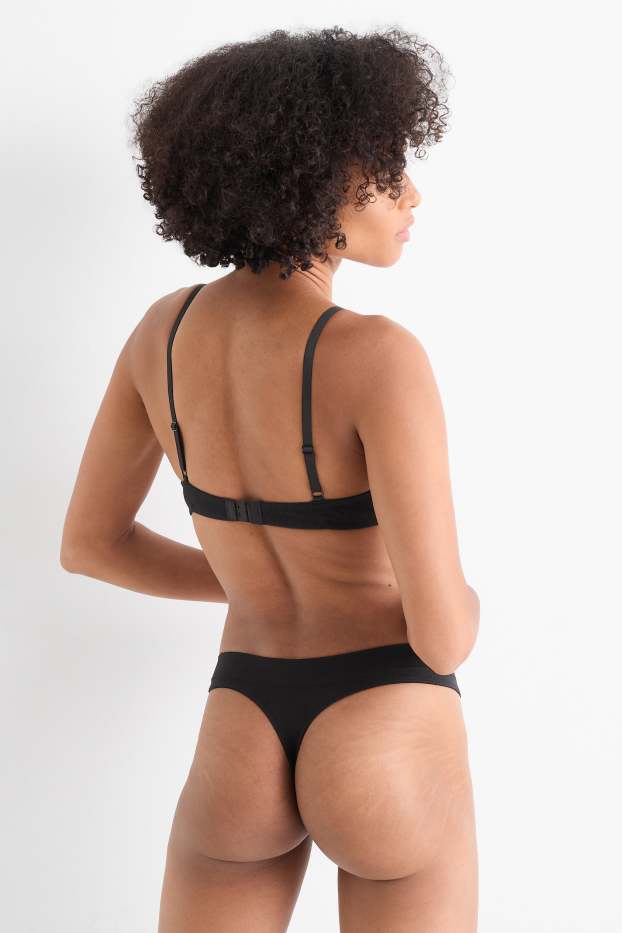 Dona - Paquet de 3 - tanga - sense costures - negre