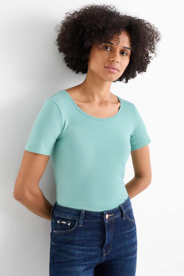 Damen - T-Shirt - Slim Fit - hellgrün