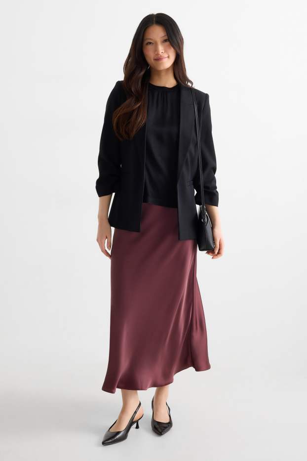 Women - Satin skirt - bordeaux