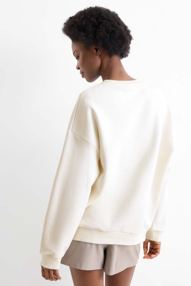 Dames - Oversized sweatshirt - crèmekleurig