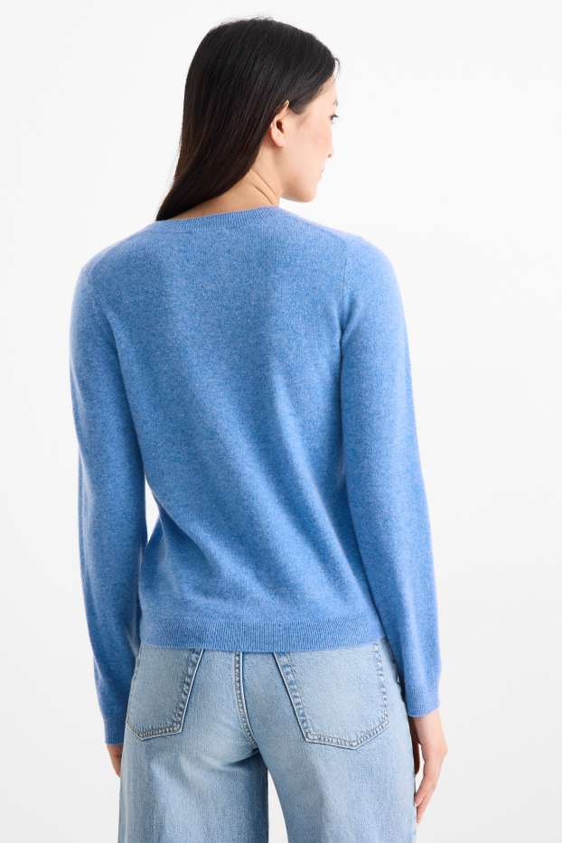 Dames - Trui van kasjmier - blauw