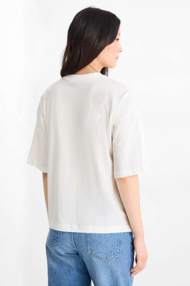 Donna - T-shirt - regular fit - bianco / rosa
