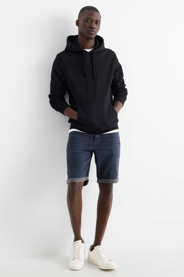 Men - Denim shorts - Flex jog denim - LYCRA® - dark blue