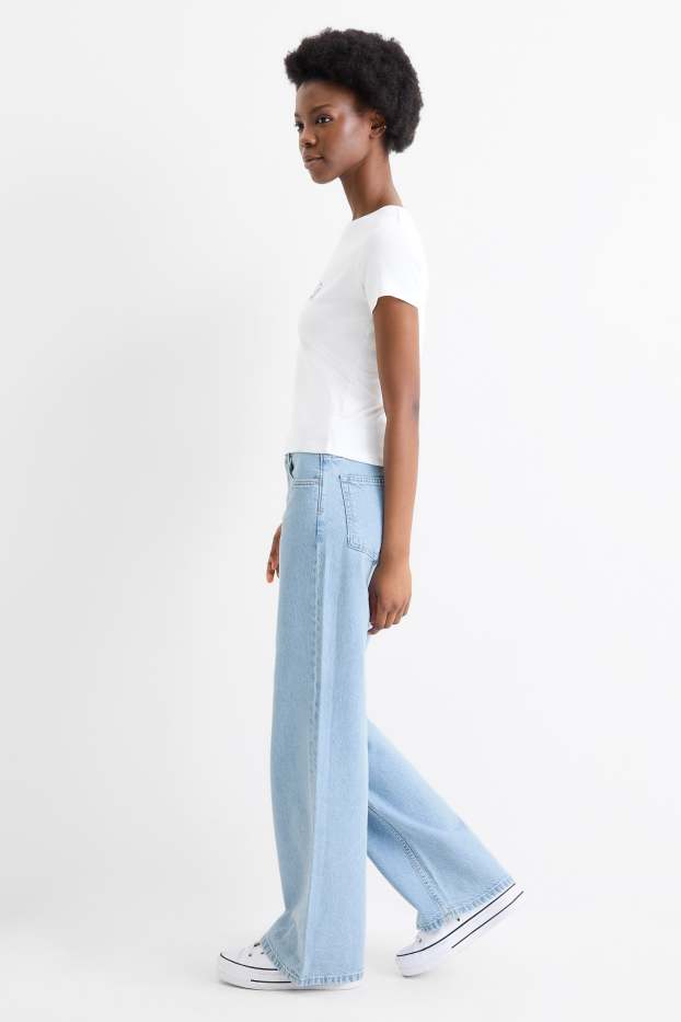 Dona - Wide Leg Jeans - low waist - texà blau clar