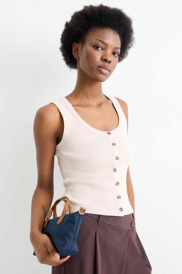 Donna - Shopper piccola con spallaccio removibile - blu scuro