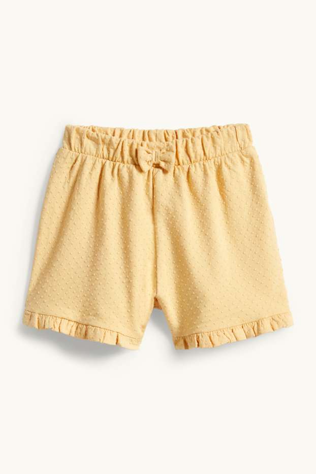 Bébés filles - Short bébé - finition texturée - jaune