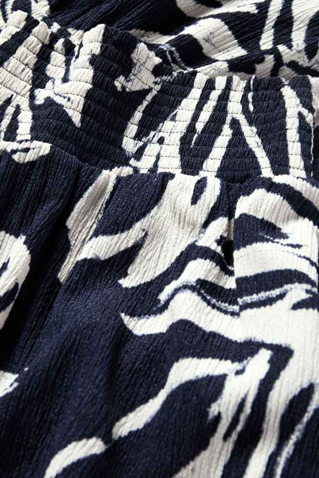 Femmes - Jupe - à fleurs - texturée - bleu / blanc