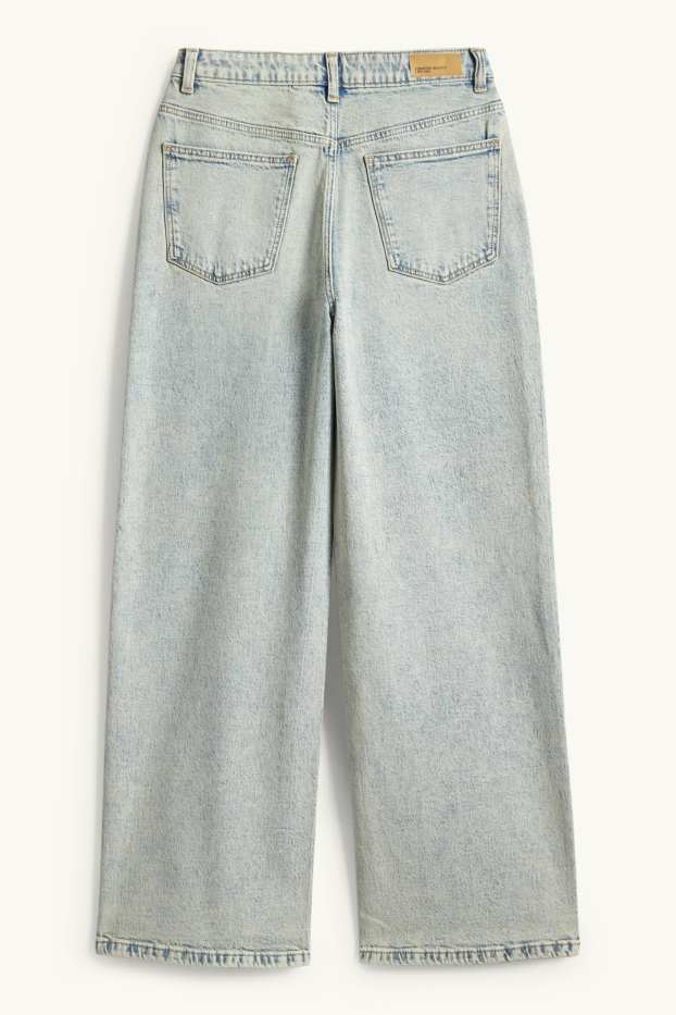 Děti - dívky - Hvězdy - wide leg jeans - džíny - světle modré