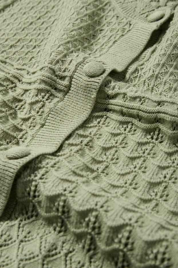 Femmes - Gilet de maille - texturé - vert