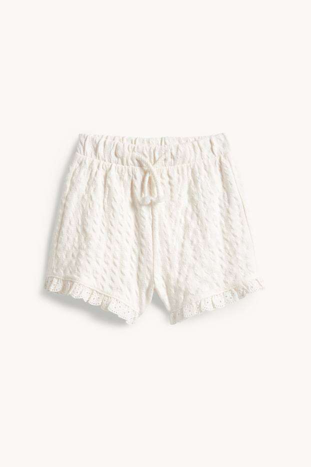 Bébés filles - Short bébé - texturé - blanc crème