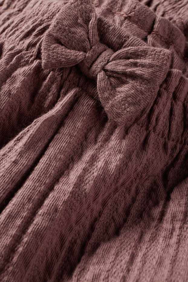 Niemowlęta dziewczynki - Niemowlęce spodnie dresowe - z fakturą - brązowy