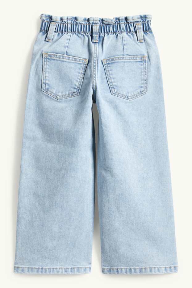 Kinder Mädchen - Blume - Relaxed Jeans - LYCRA® - helljeansblau
