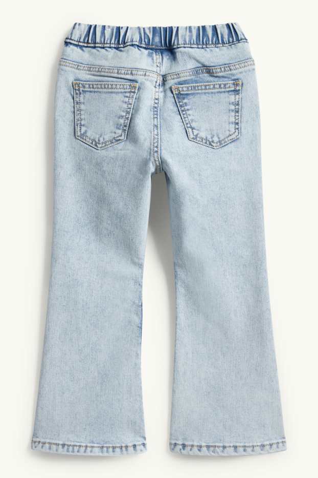 Copii - Fete - Floare - flared jeans - LYCRA® - denim-albastru deschis