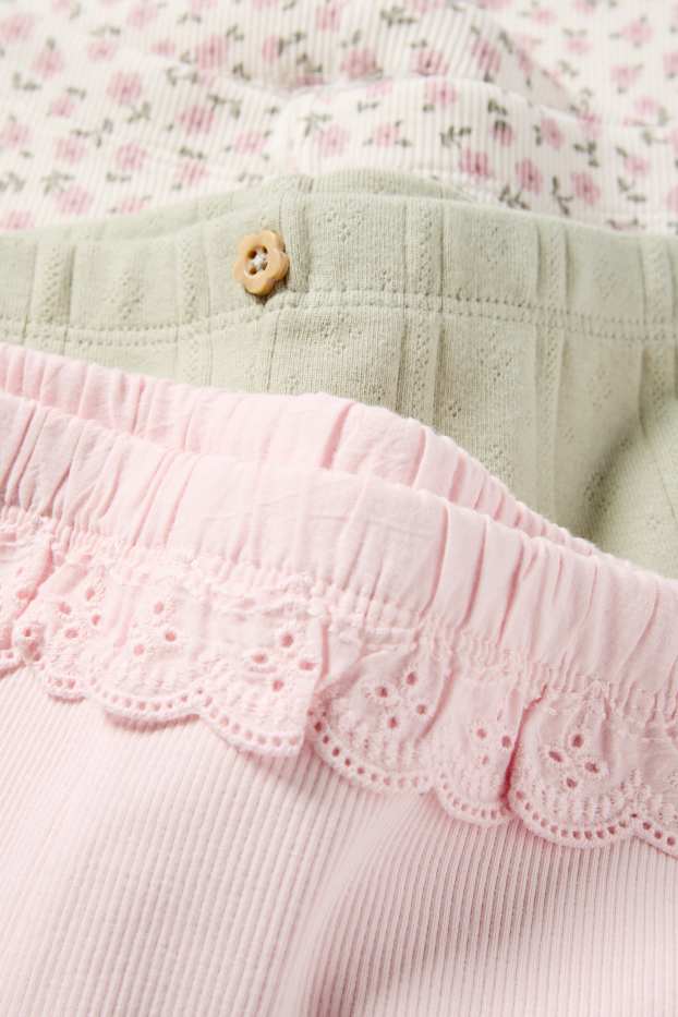 Nadó nena - Paquet de 3 - leggings per a nadó - acanalats - rosa