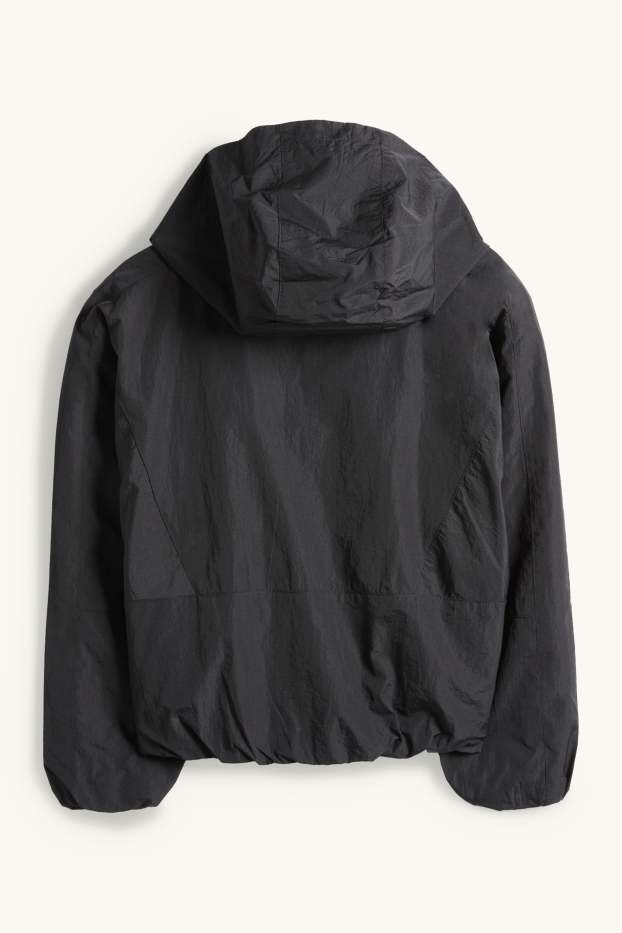 Kinder Mädchen - Jacke mit Kapuze - wasserabweisend - schwarz