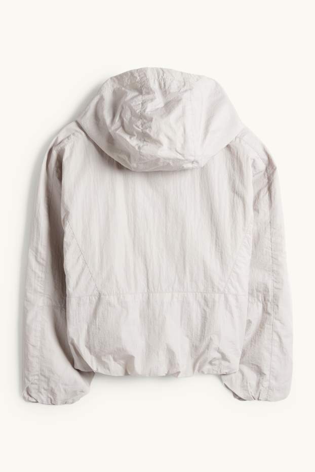 Kinder Mädchen - Jacke mit Kapuze - wasserabweisend - hellgrau