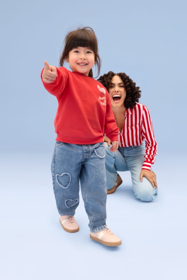 Kinderen: meisjes - Hart - relaxed jeans - LYCRA® - jeanslichtblauw