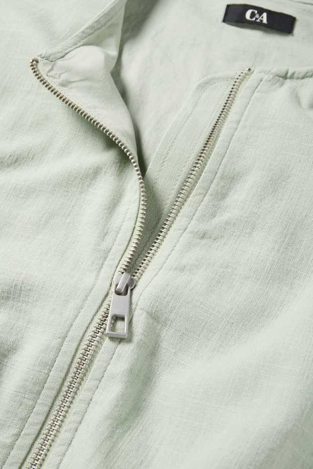 Mujer - Cazadora con parte de lino - verde menta