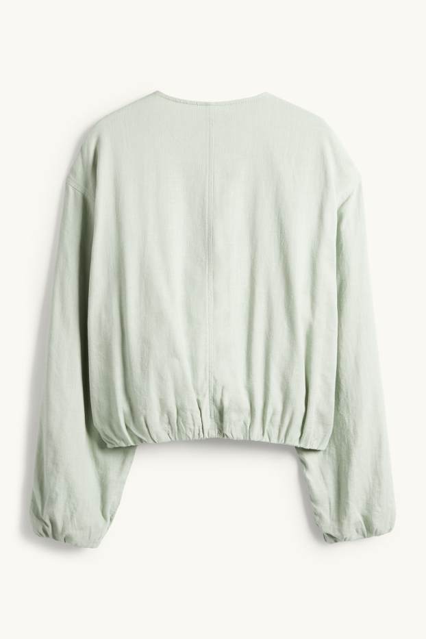 Mujer - Cazadora con parte de lino - verde menta