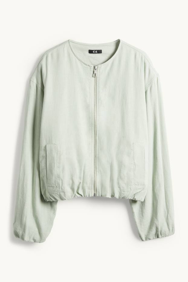 Mujer - Cazadora con parte de lino - verde menta