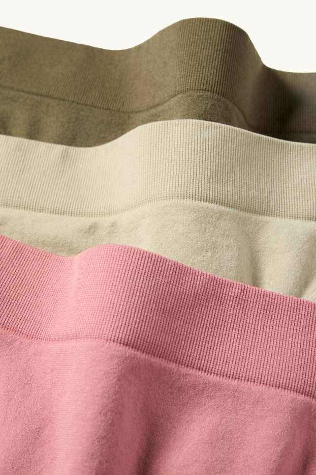 Femmes - Lot de 3 - culottes - sans coutures - vert / rose