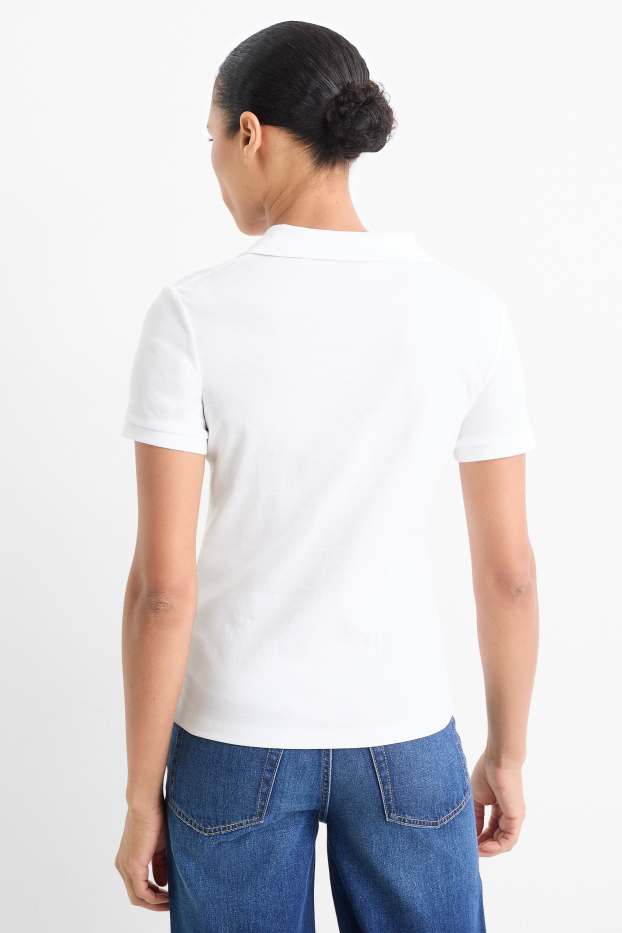 Women - Polo shirt - regular fit - white