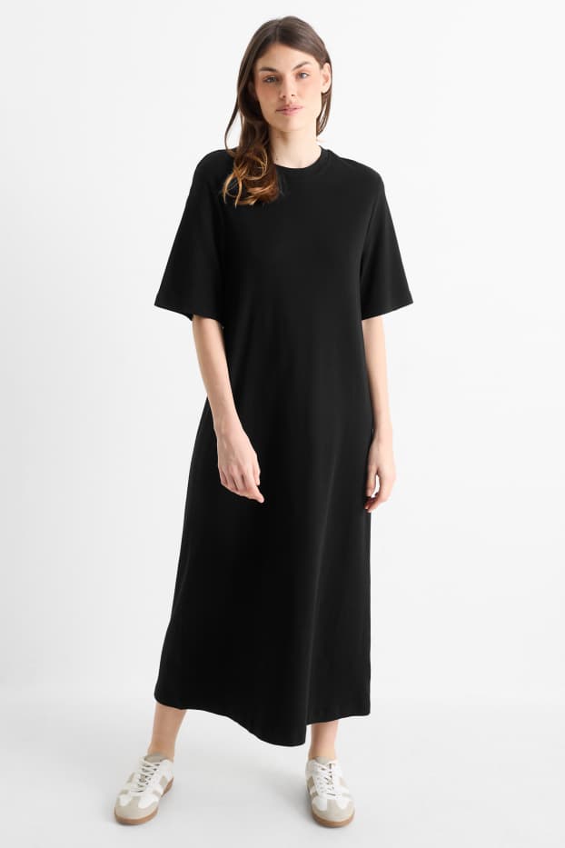 Femei - Rochie-tricou - negru