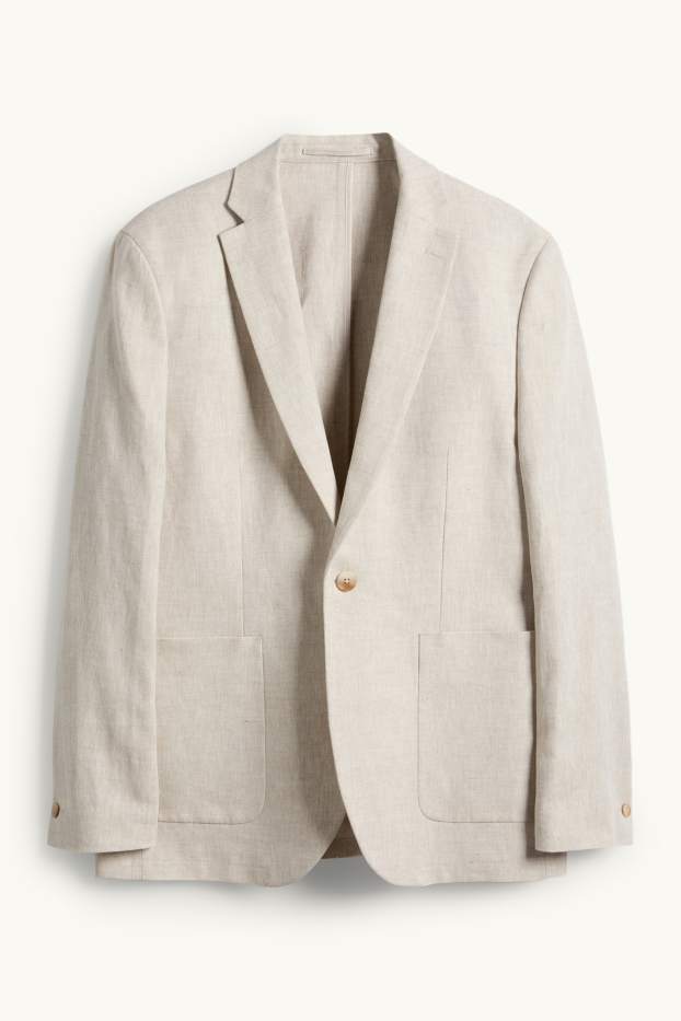 Men - Mix & match tailored jacket - regular fit - linen blend - cremewhite
