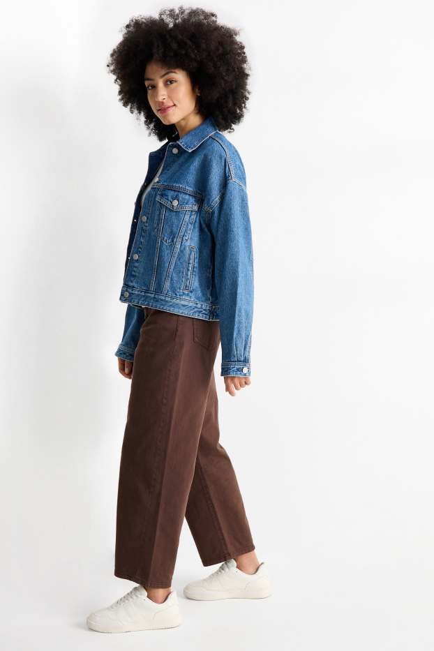 Femmes - Barrel jean - high waist - marron foncé