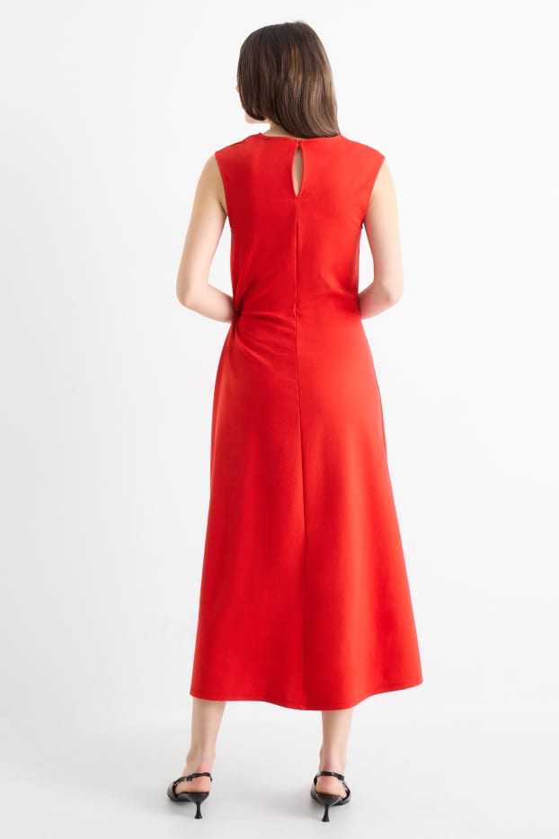 Damen - Fit & Flare Kleid - rot