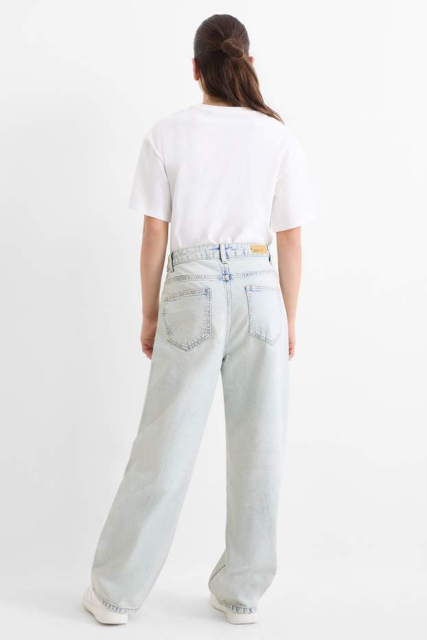 Enfants filles - Barrel jean - jean bleu clair