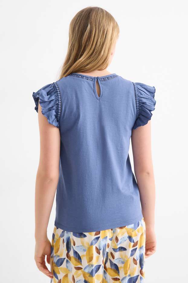 Kinder Mädchen - Kurzarmshirt - dunkelblau