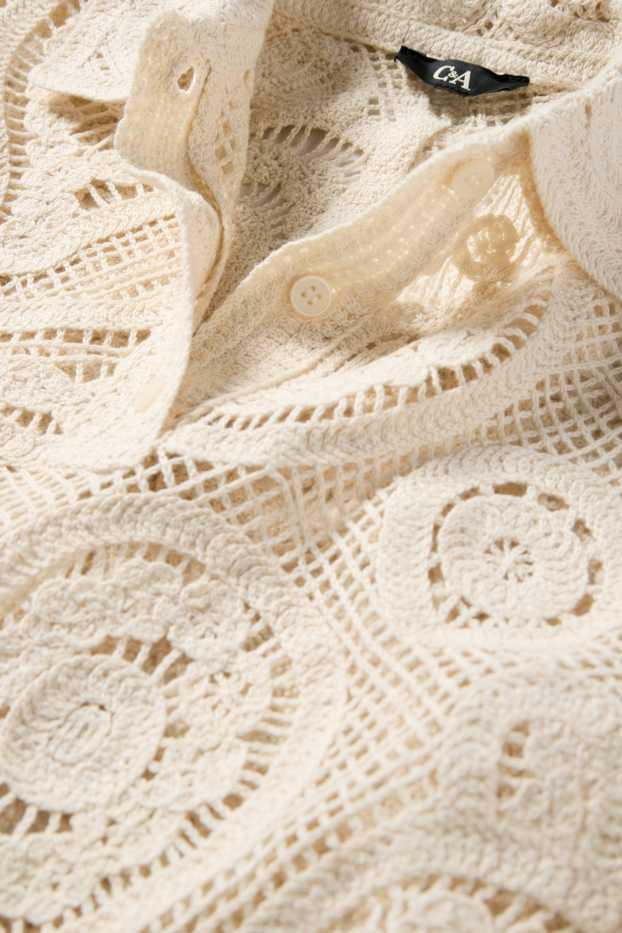 Women - Crocheted jumper - cremewhite