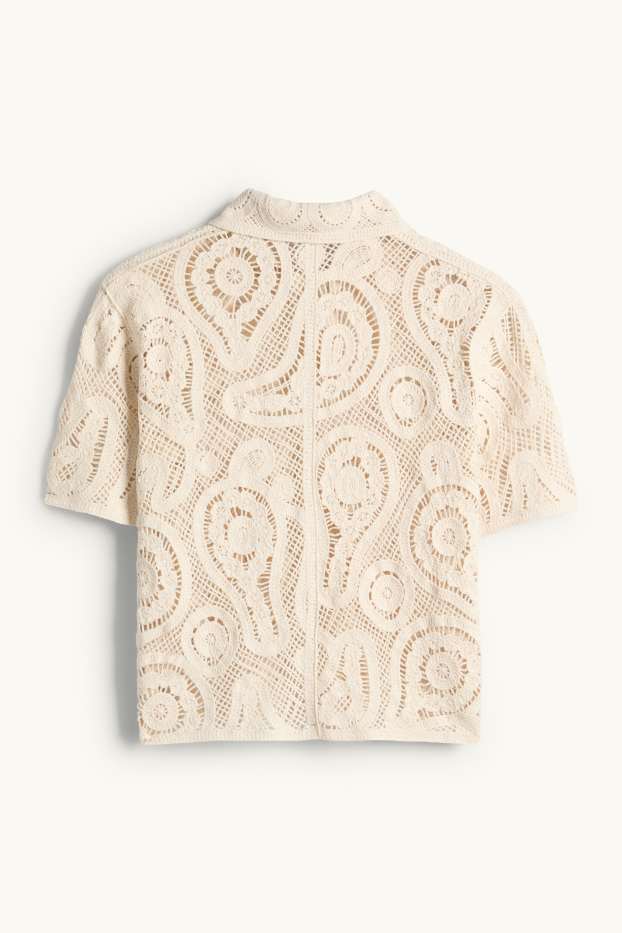 Women - Crocheted jumper - cremewhite