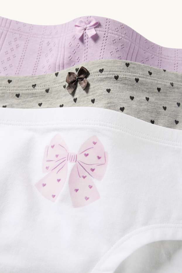 Kinder Mädchen - Multipack 3er - Schleife - Slip - weiß / rosa