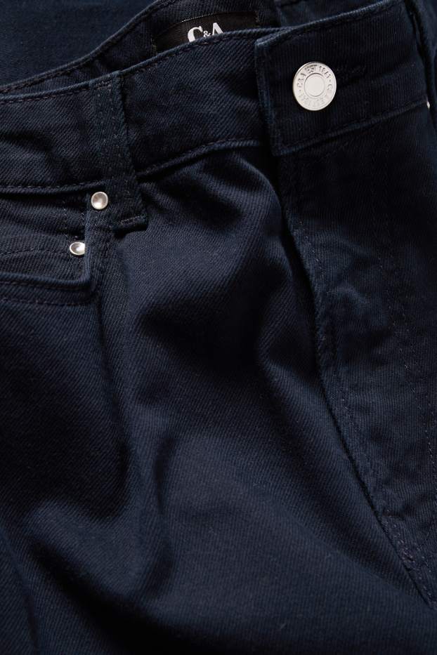 Femmes - Pantalon en toile - high waist - wide leg - bleu foncé