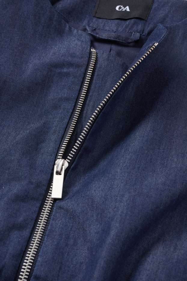 Women - Denim bomber jacket - dark blue