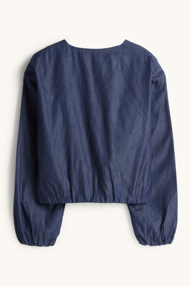 Women - Denim bomber jacket - dark blue