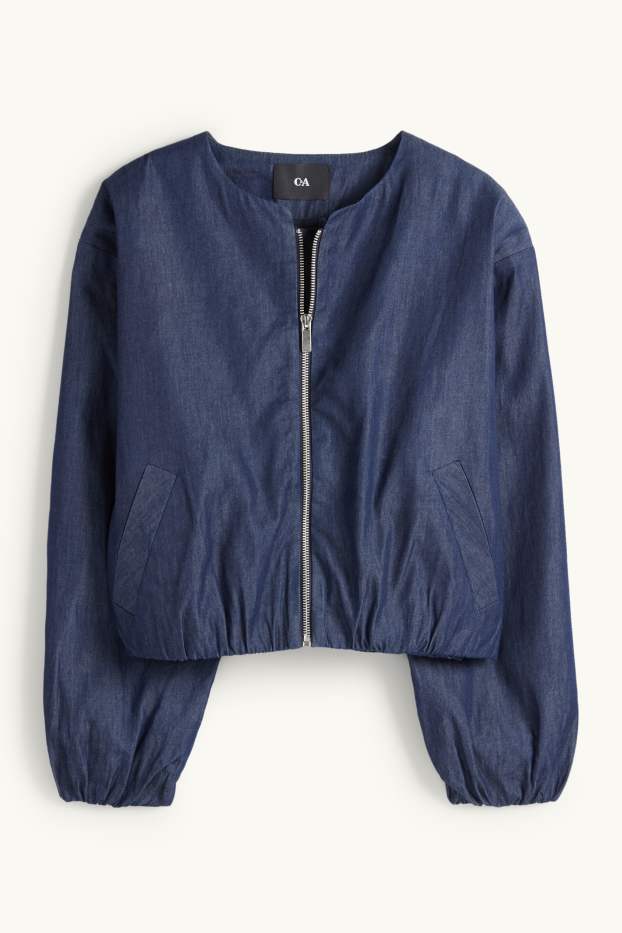 Women - Denim bomber jacket - dark blue