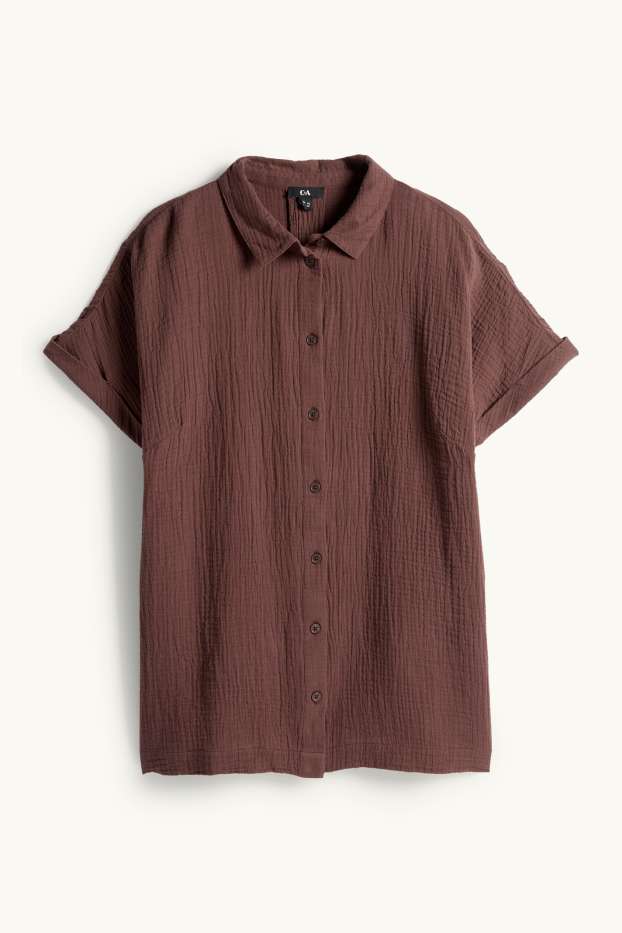 Donna - Blusa in mussola - marrone