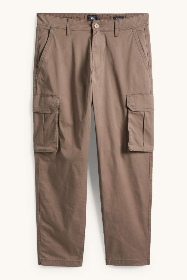 Hombre - Pantalón cargo - tapered fit - marrón