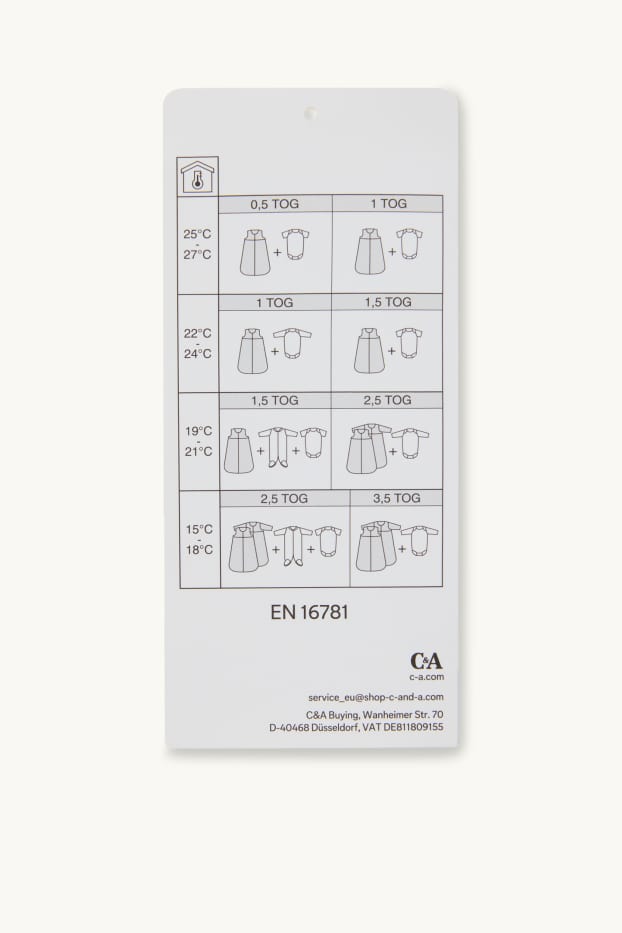 Neonate - Stelline - sacco nanna neonati - 18-36 mesi - bianco / beige