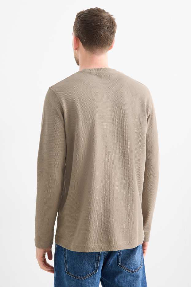 Home - Samarreta de màniga llarga - regular fit - texturada - talp