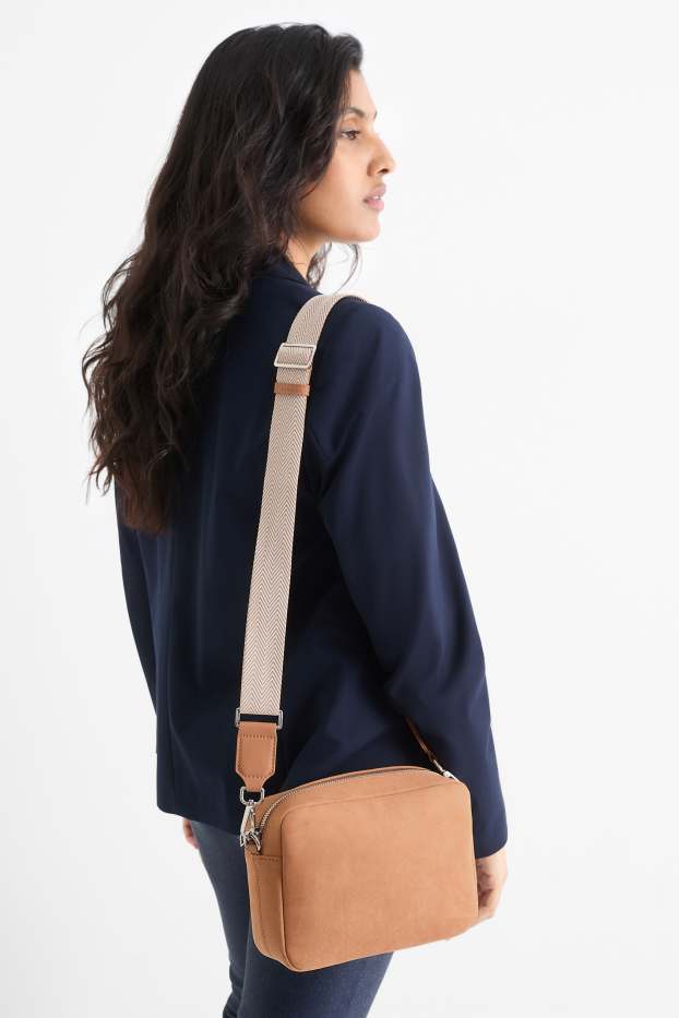 Dámské - Taška přes rameno s odnímatelným popruhem - světle hnědá