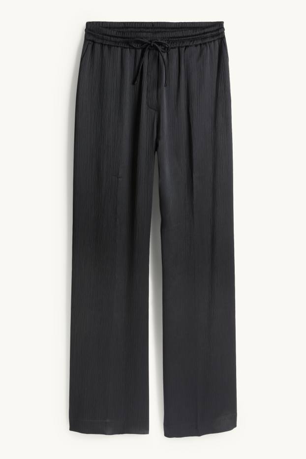 Mujer - Pantalón de oficina - mid waist - wide leg - negro