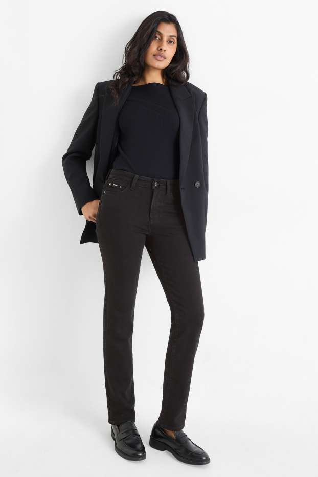 Femmes - Straight jean - mid waist - shaping jean - noir